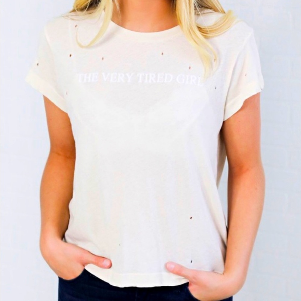 Wildfox | Tired Girl Pinhole Graphic Tee | Nude Haze